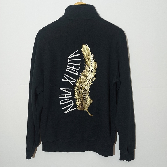 Alpha Xi Delta Gold Leaf 1/4 Zip Pullover - Picture 2 of 11